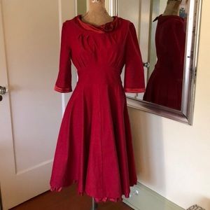 Burgundy retro inspired dress